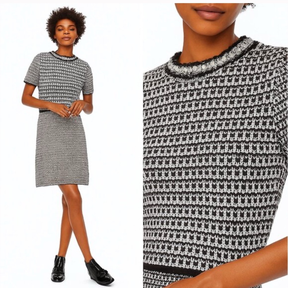 Tory Burch Black and White Knit Dress Sz Small